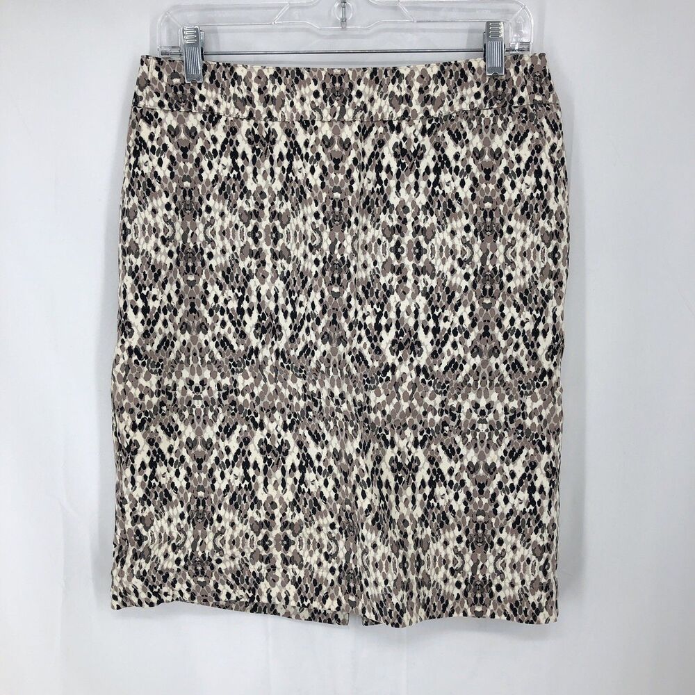 Merona Stretch Snakeskin Brown Black White Straight & Pencil Skirt 6